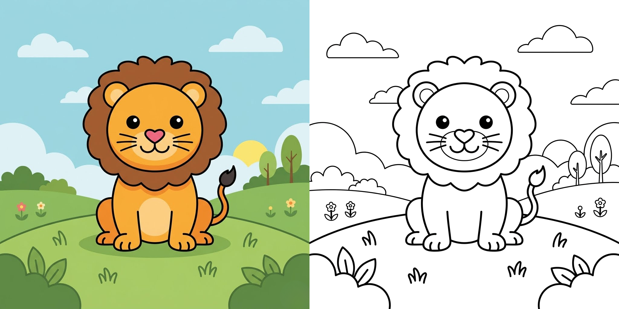 Simple Lion Coloring Pages ft - 2