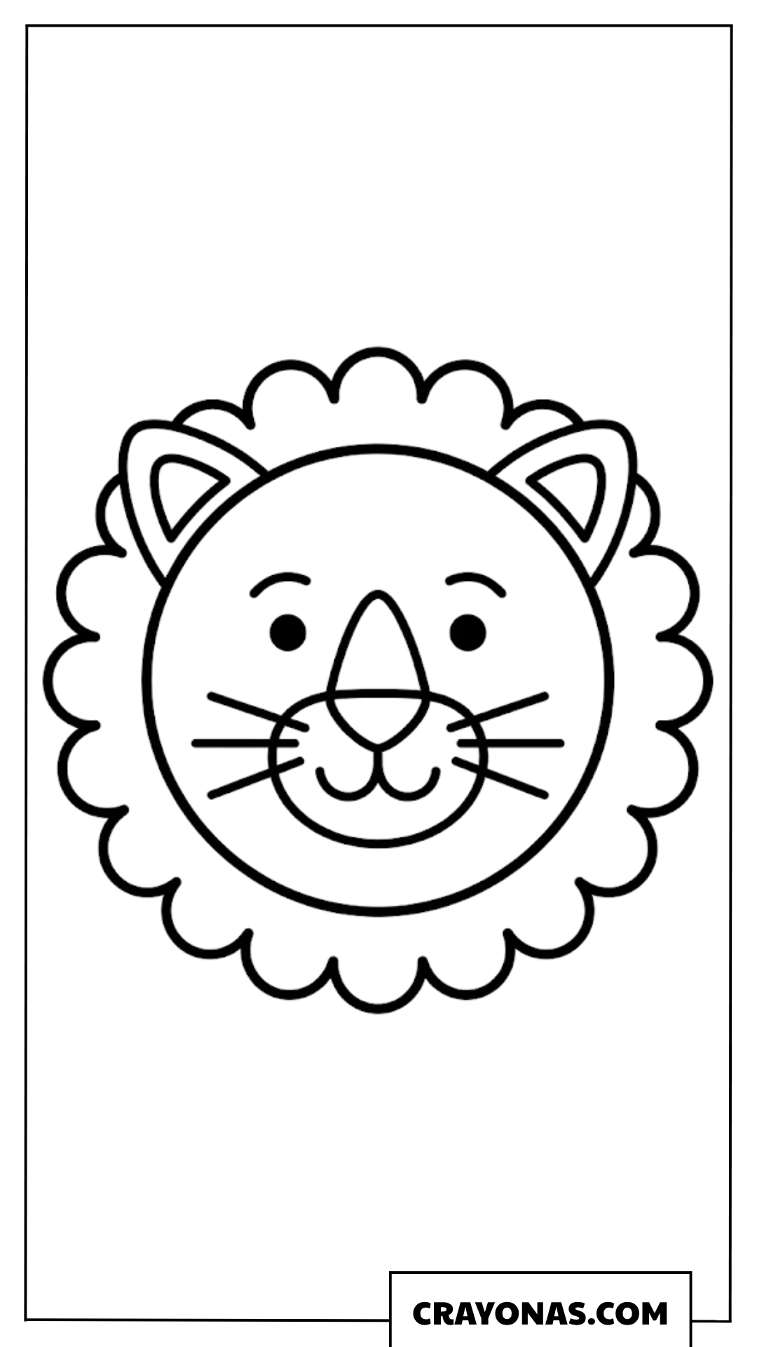 Simple Lion Face Coloring Page