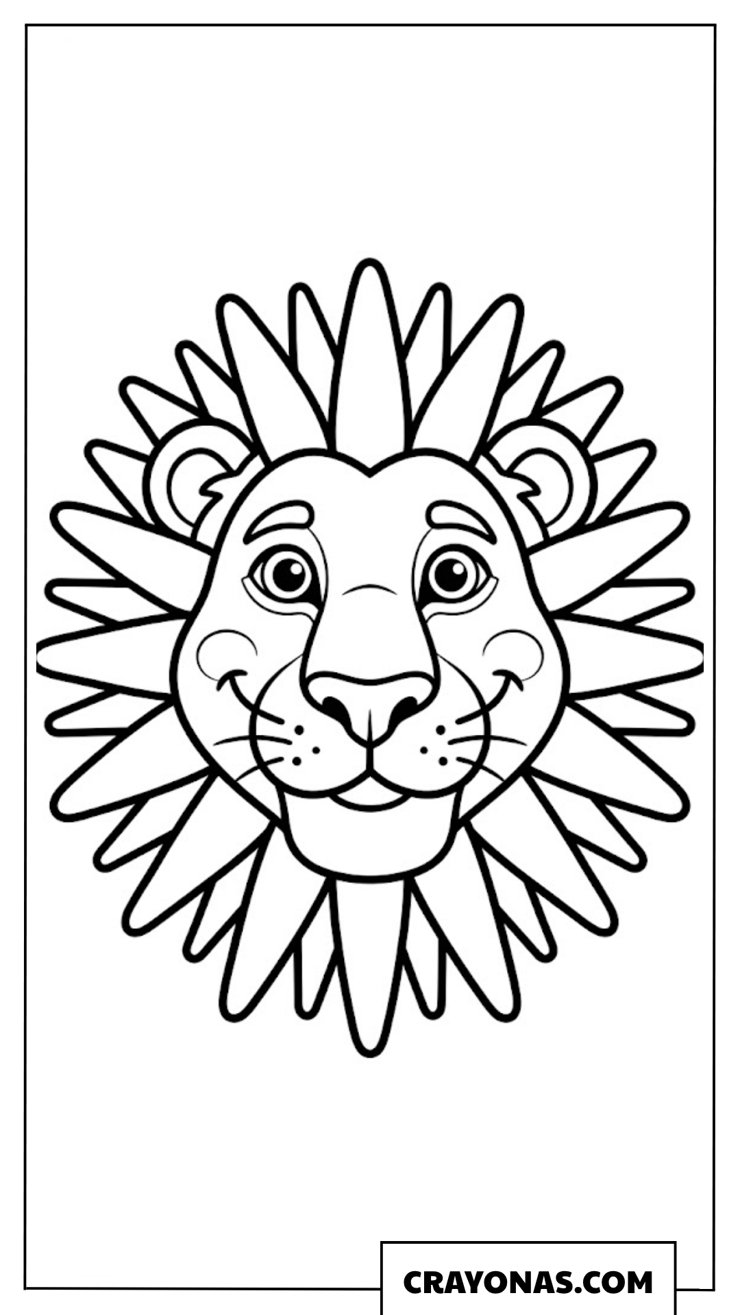 Simple Lion Head Coloring Page