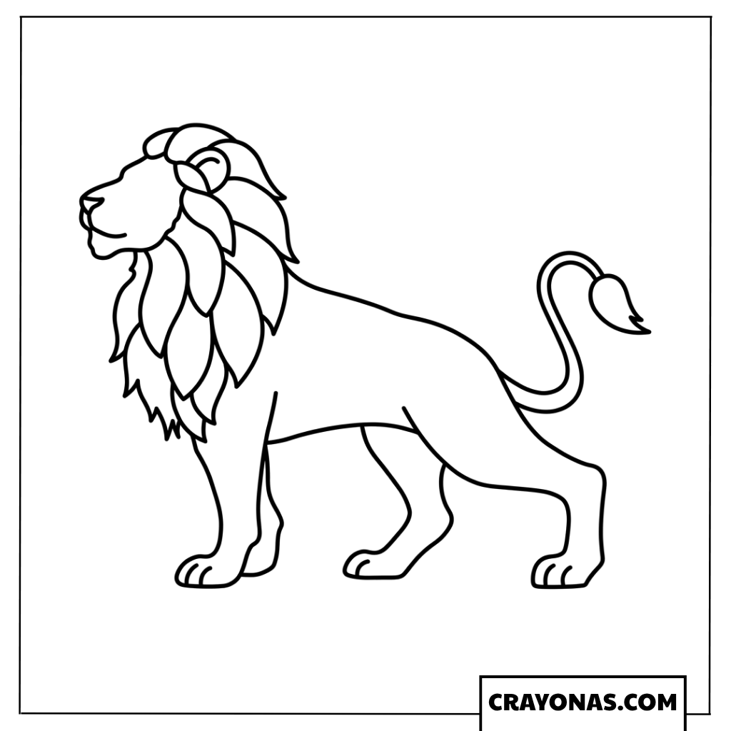 Simple Lion Silhouette Coloring Page