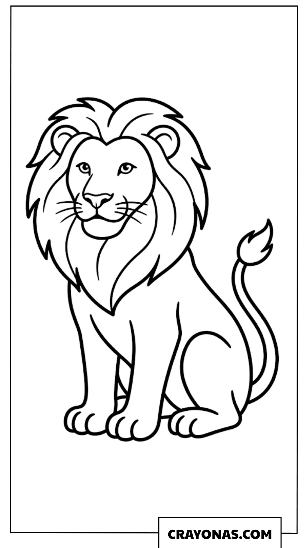 Simple Sitting Lion Coloring Page