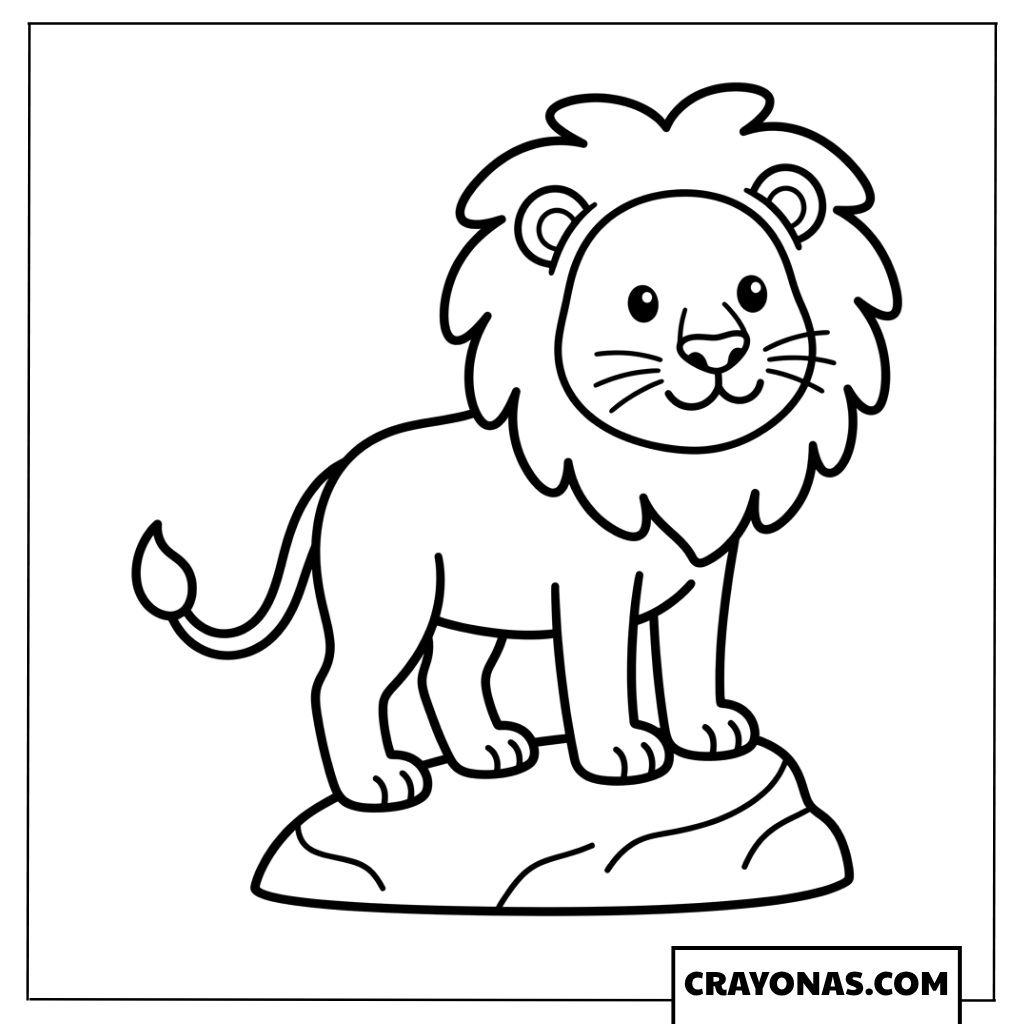 Simple Standing Lion Coloring Page