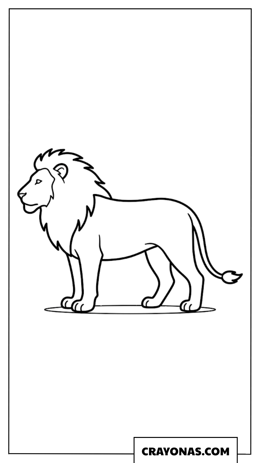 Simple Standing Lion Coloring Page