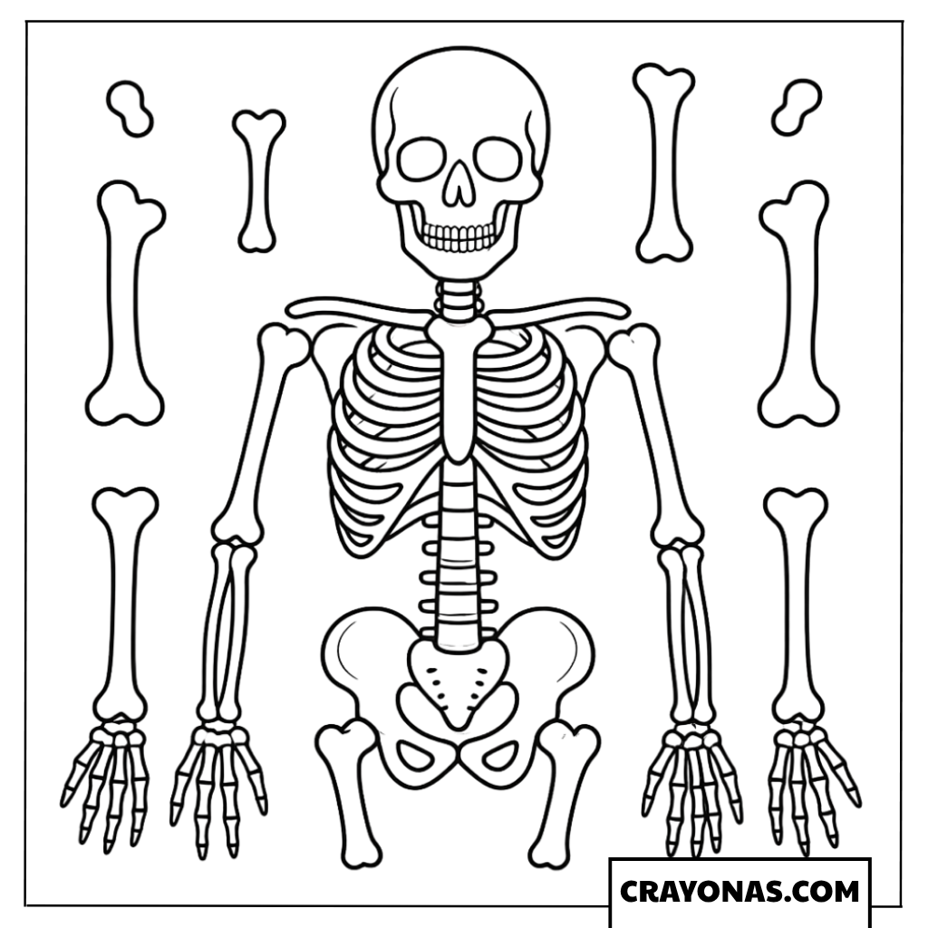 Skeleton Anatomy Coloring Page