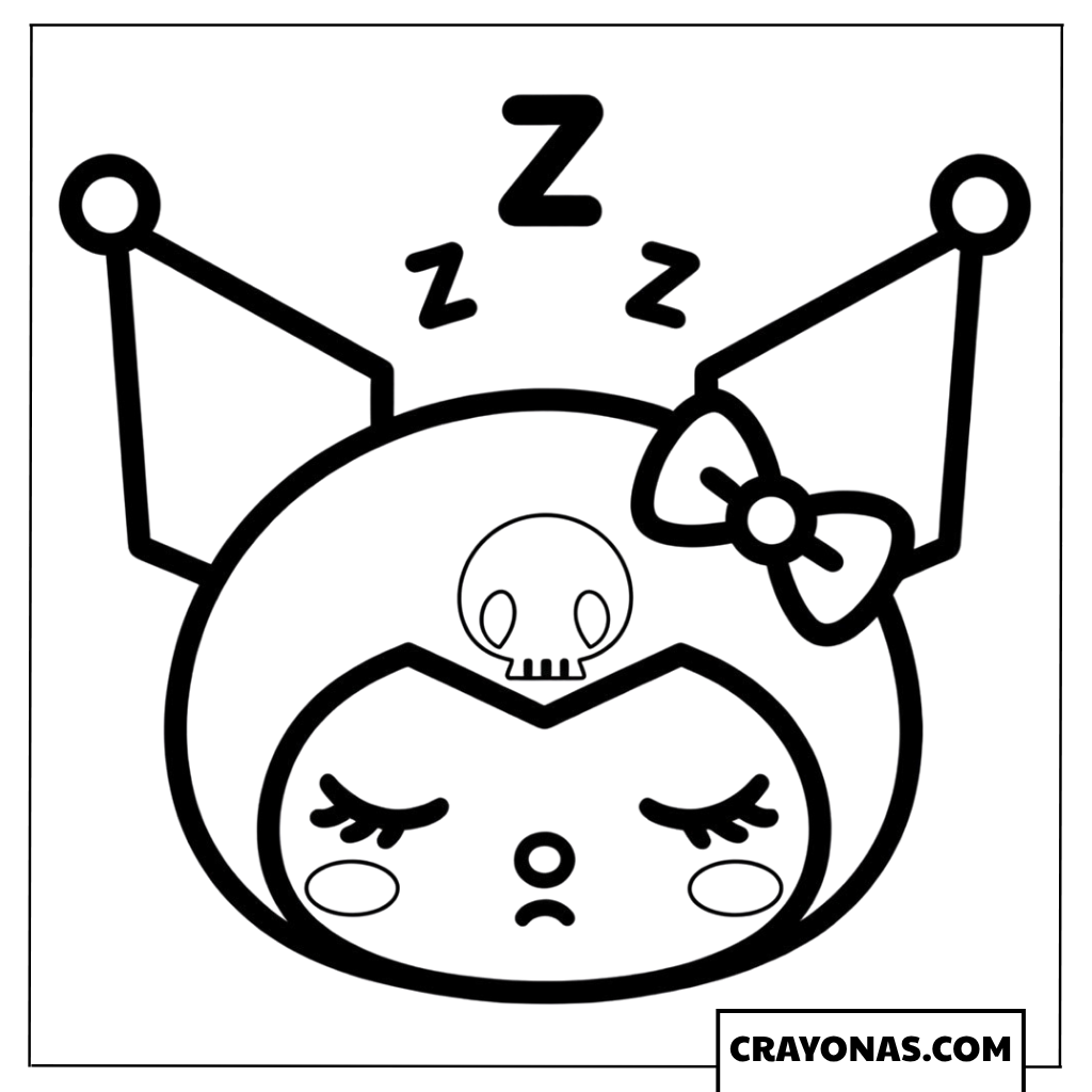 Sleeping Kuromi Coloring Page