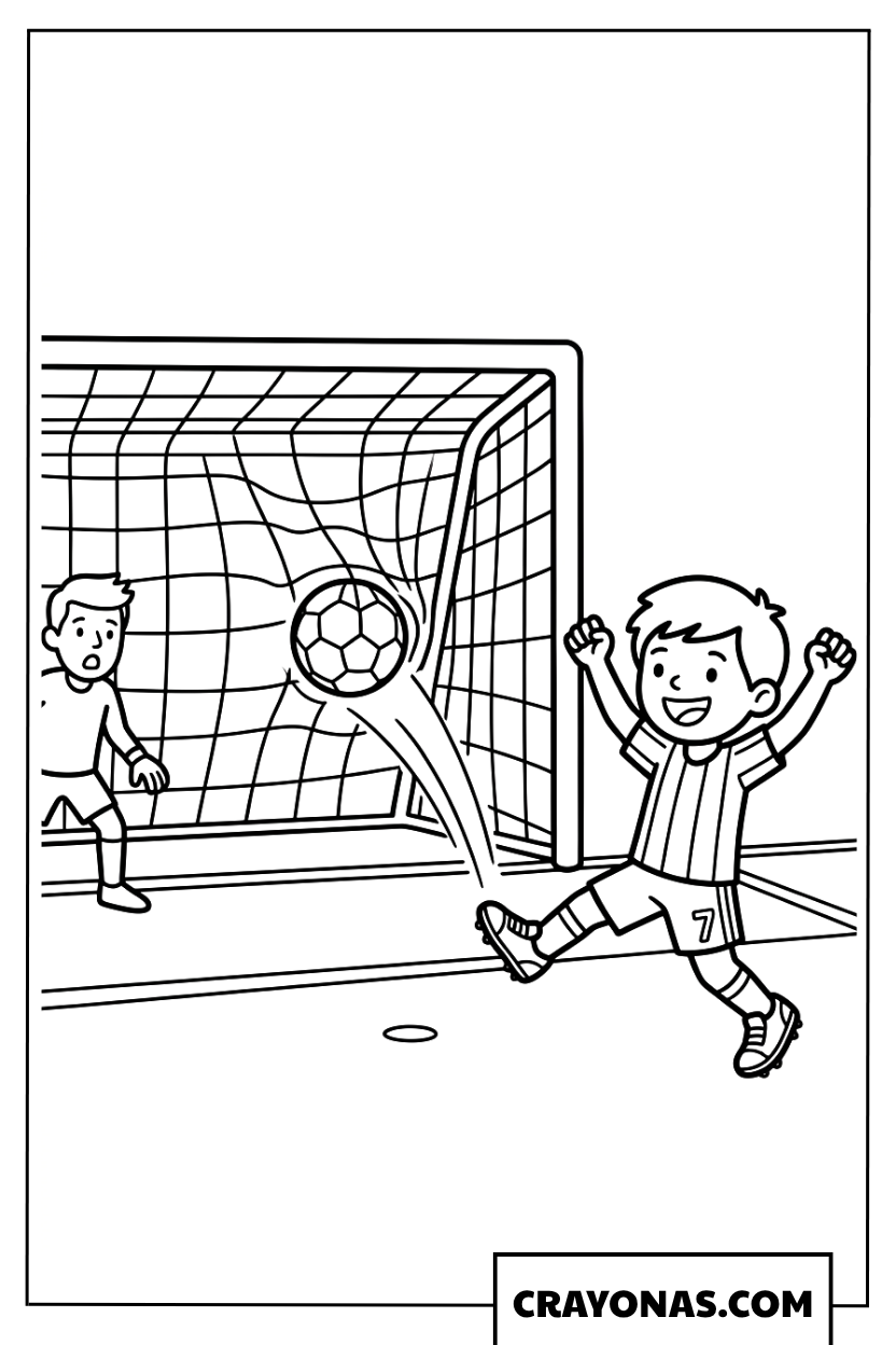 Soccer Goal Celebration coloring page