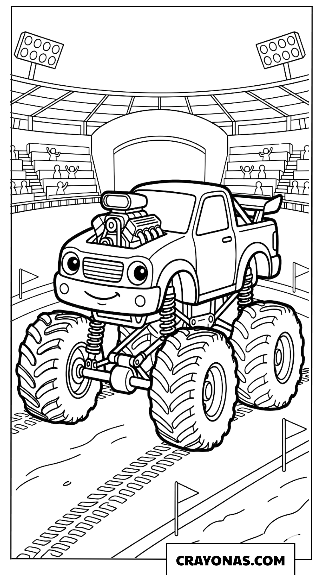 Stadium Monster Truck Coloring Page