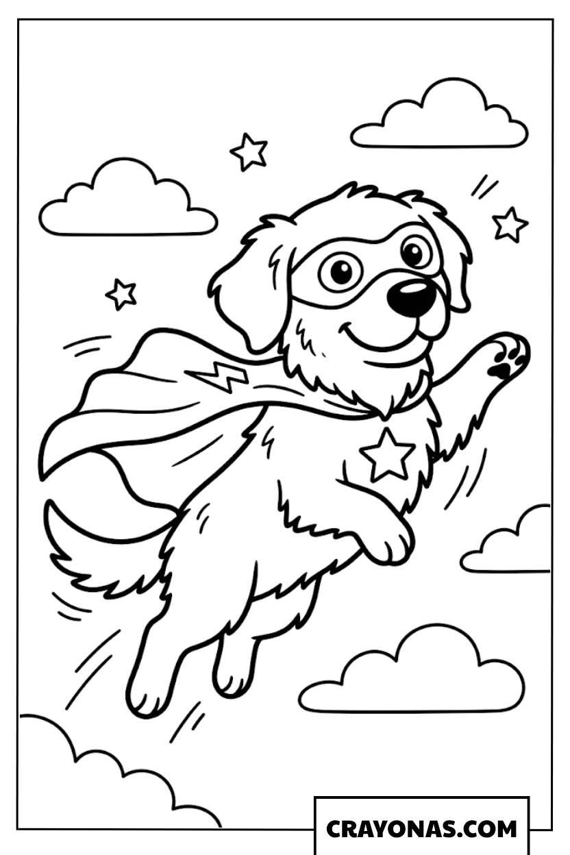 Superhero Dog Coloring Page