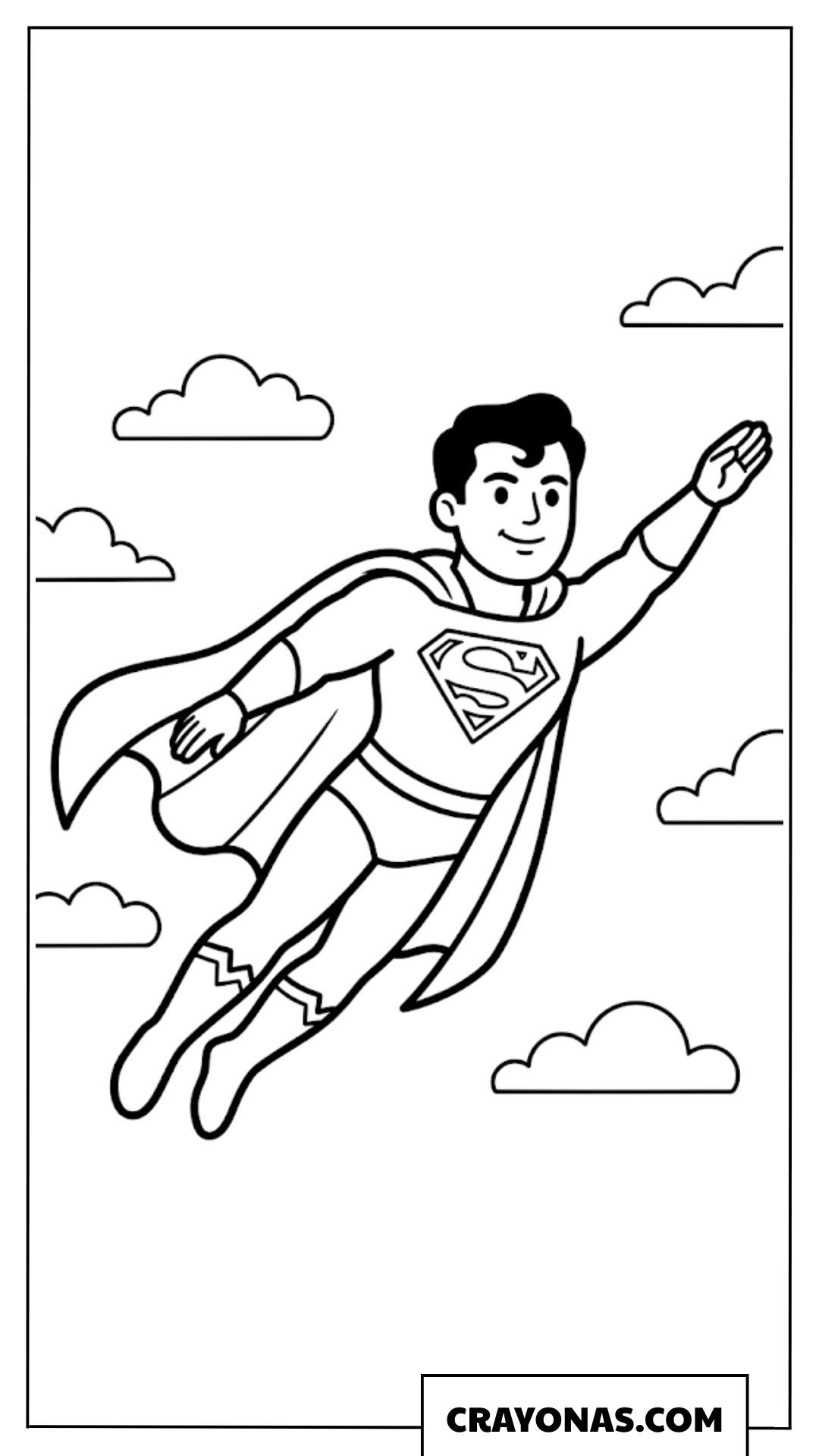 Superman Flying Coloring Page