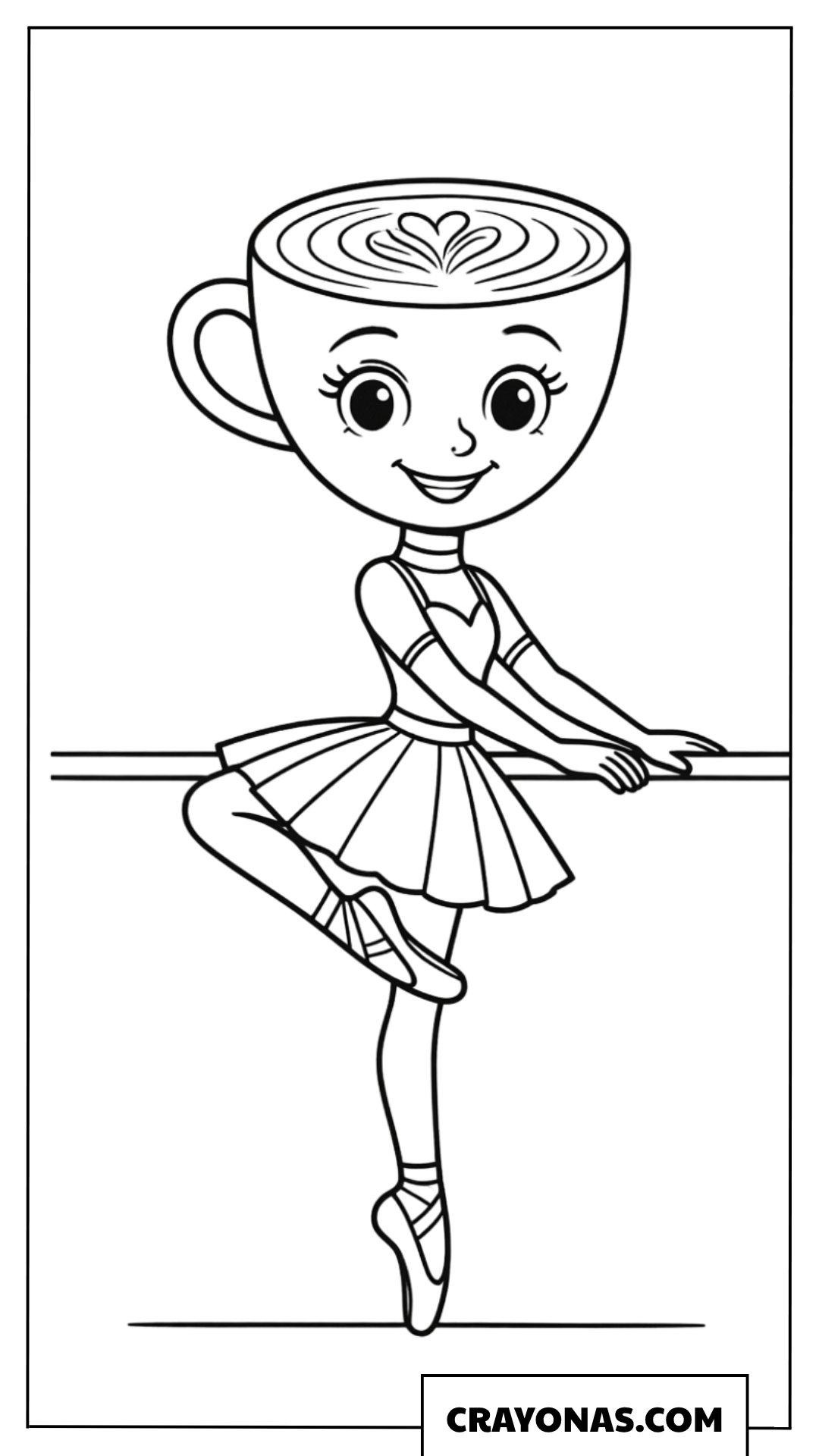 Ballerina Cappuccina at Ballet Barre Coloring Page