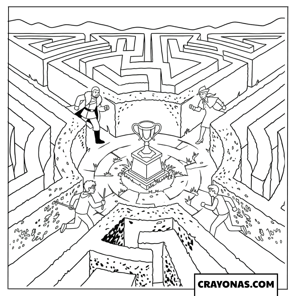 Triwizard Cup in the Maze Coloring Pages