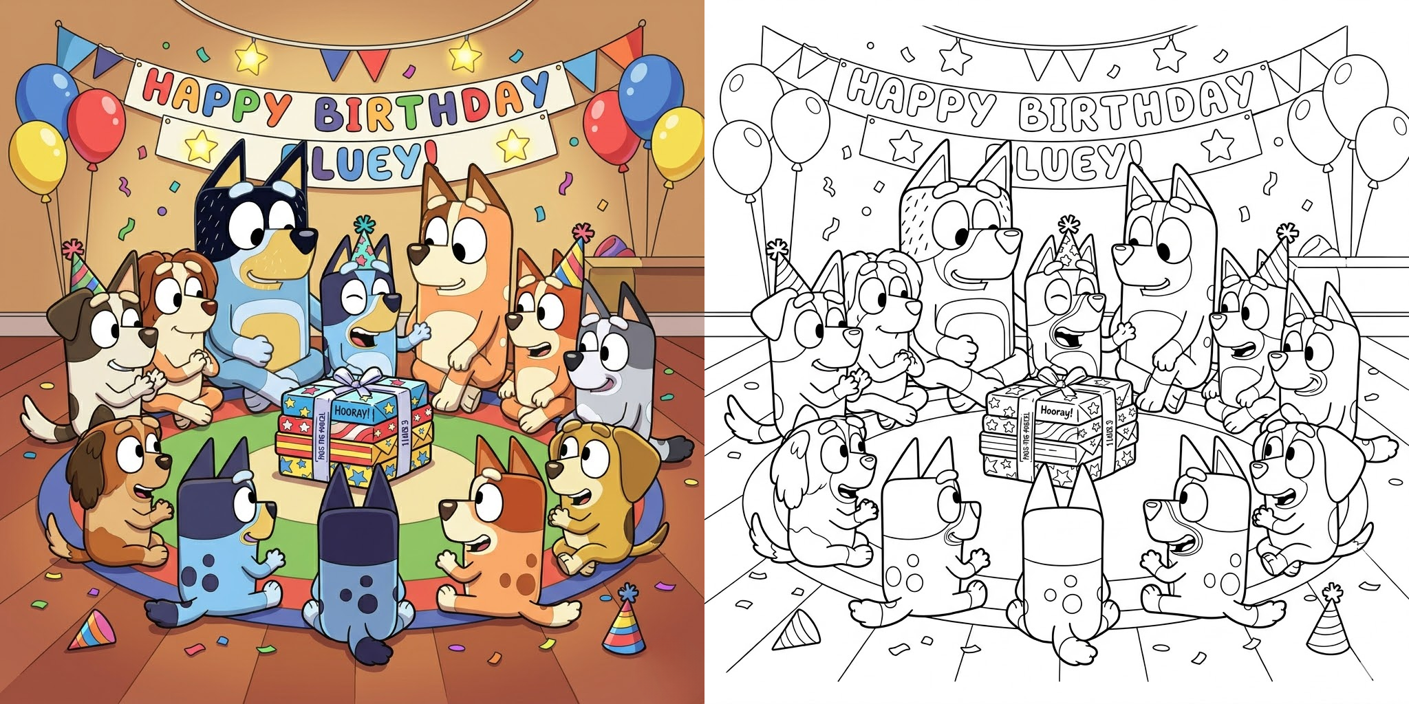 bluey family coloring pages ft - Italian Brainrot character coloring pages ft