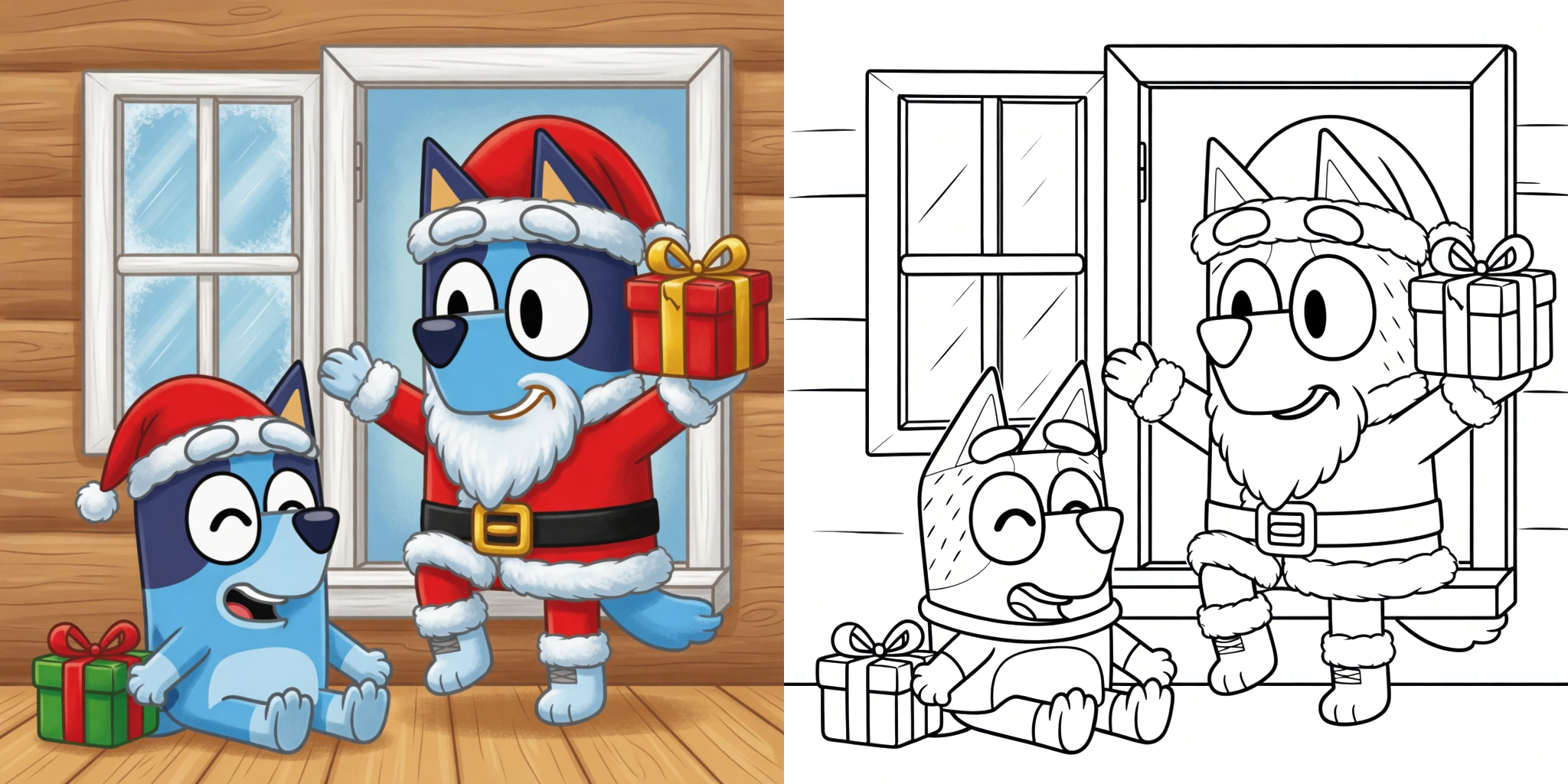 bluey holiday coloring sheets ft -  Italian Brainrot character coloring pages ft
