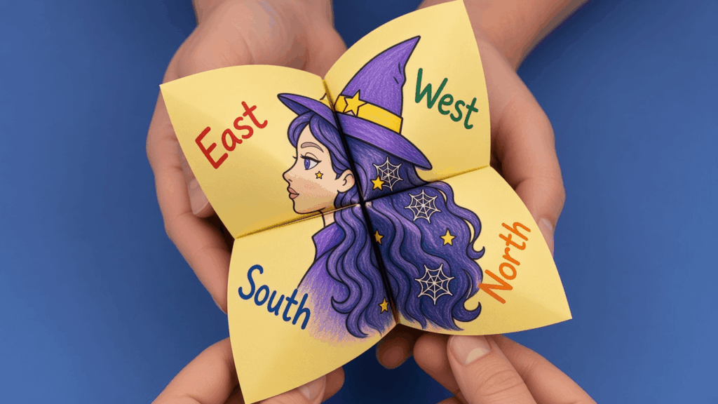 Funny Paper Fortune Tellers from Your Halloween Coloring Pages