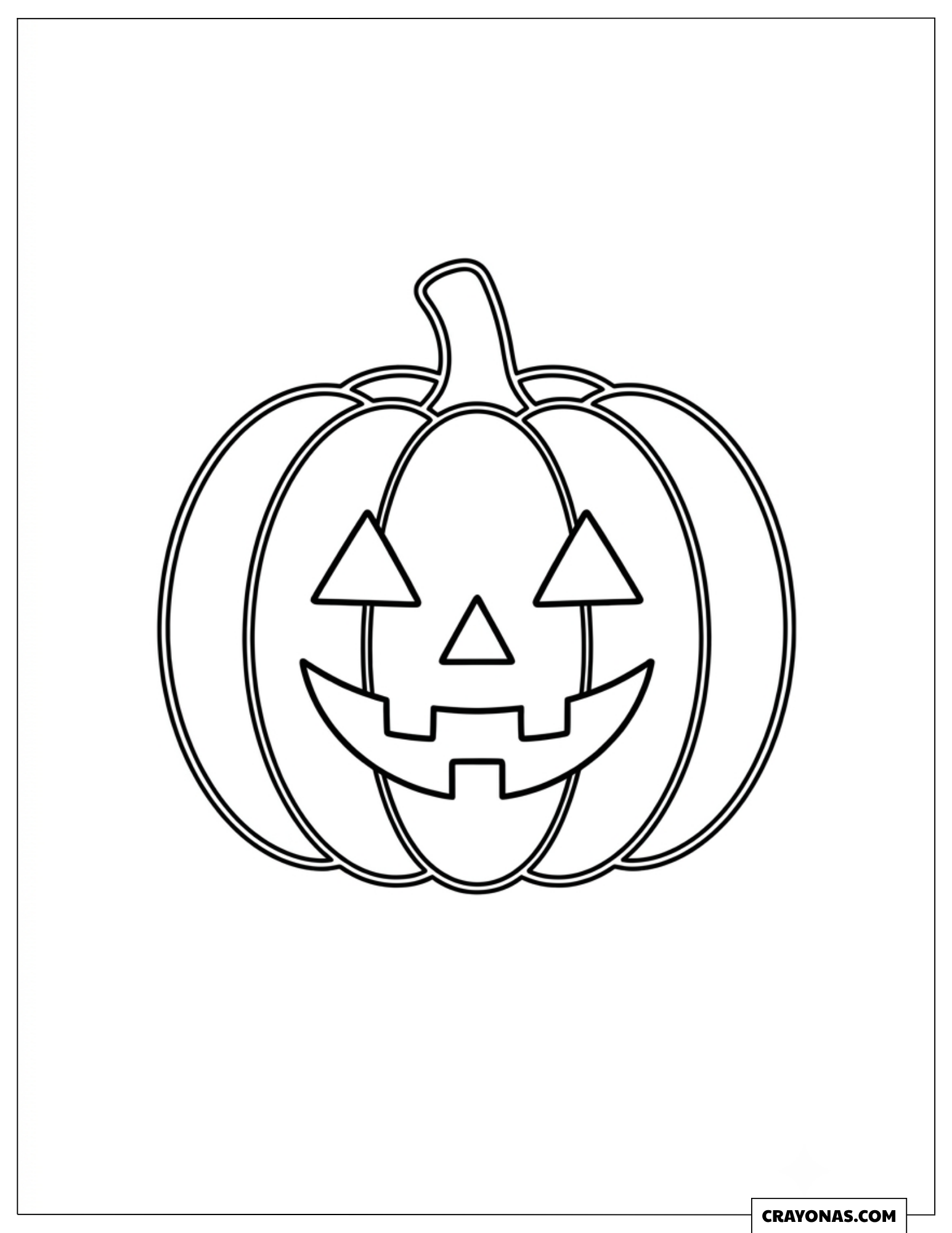 Giant smiling pumpkin coloring page for preschooler