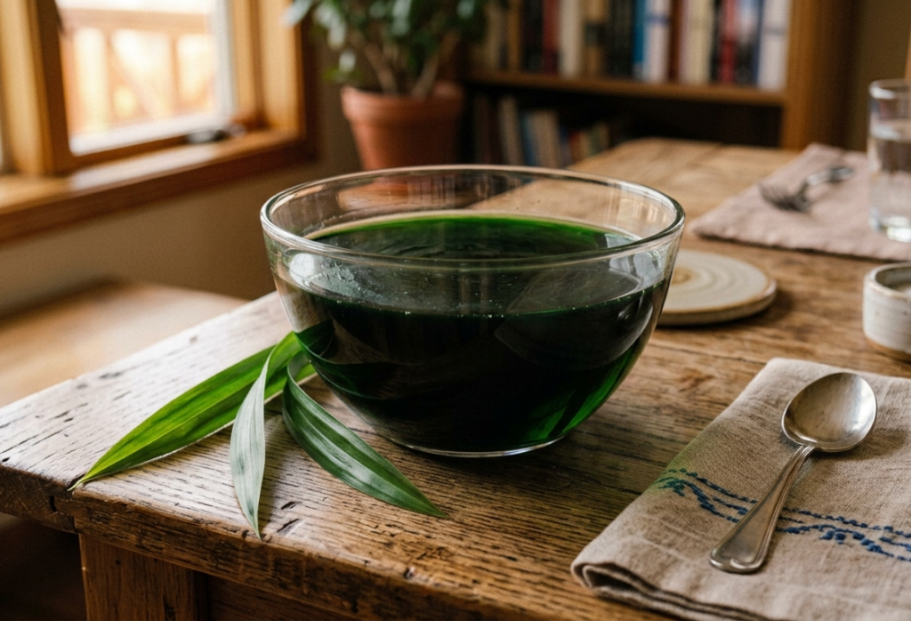 How to make green color from pandan leaves