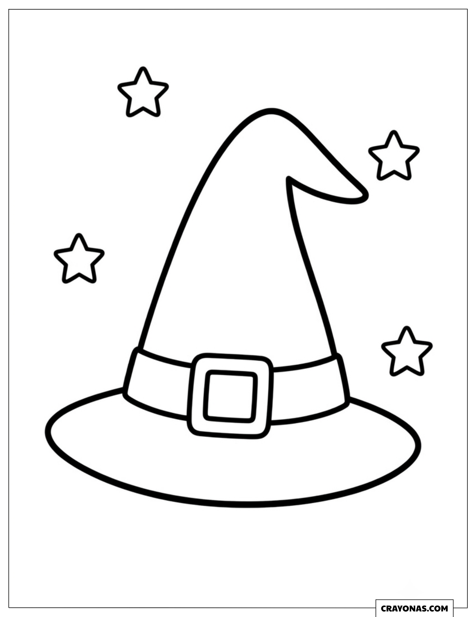Pointed witch hat coloring sheet for preschooler