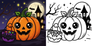 ft - scary pumpkin coloring pages ft