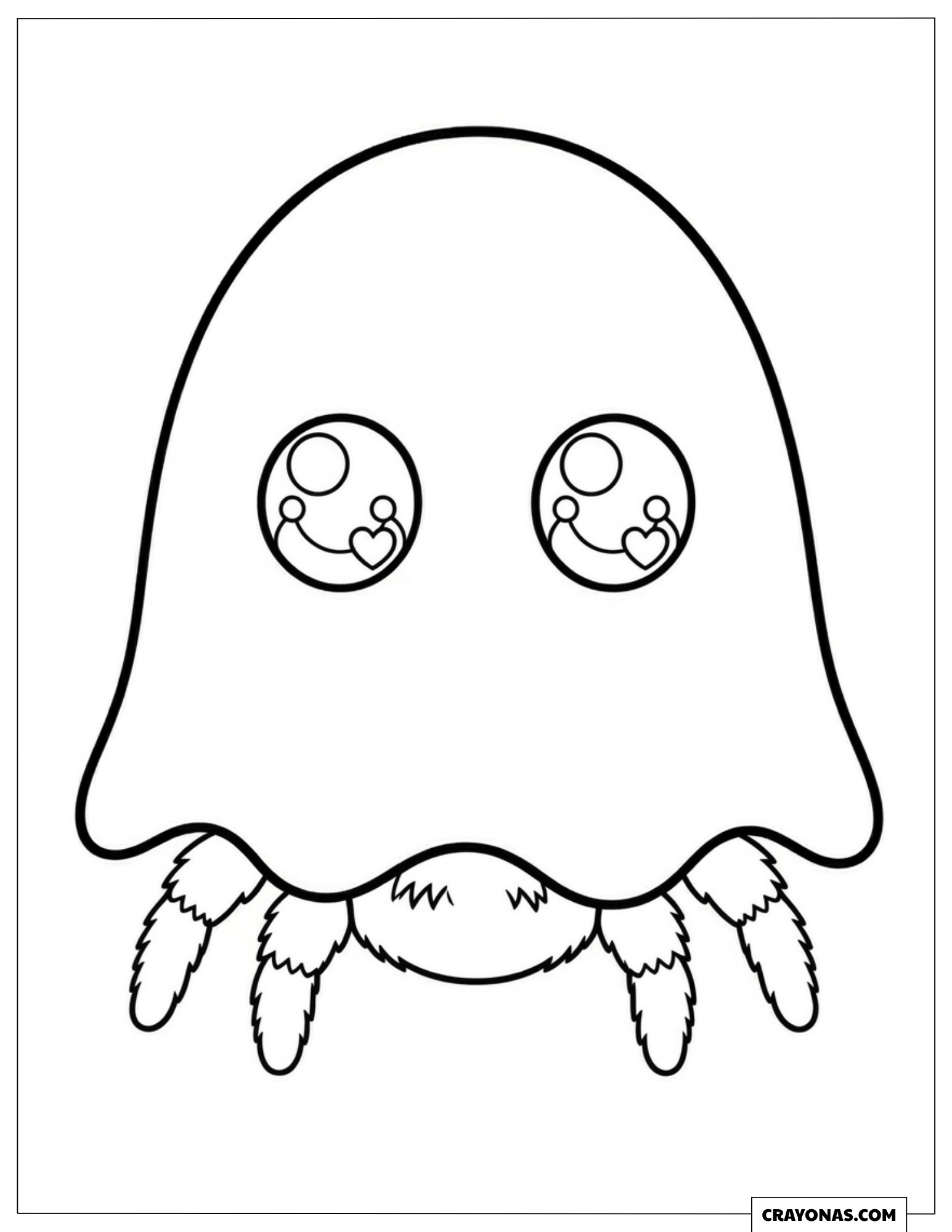 Spider dressed up as a ghost coloring sheet for kids