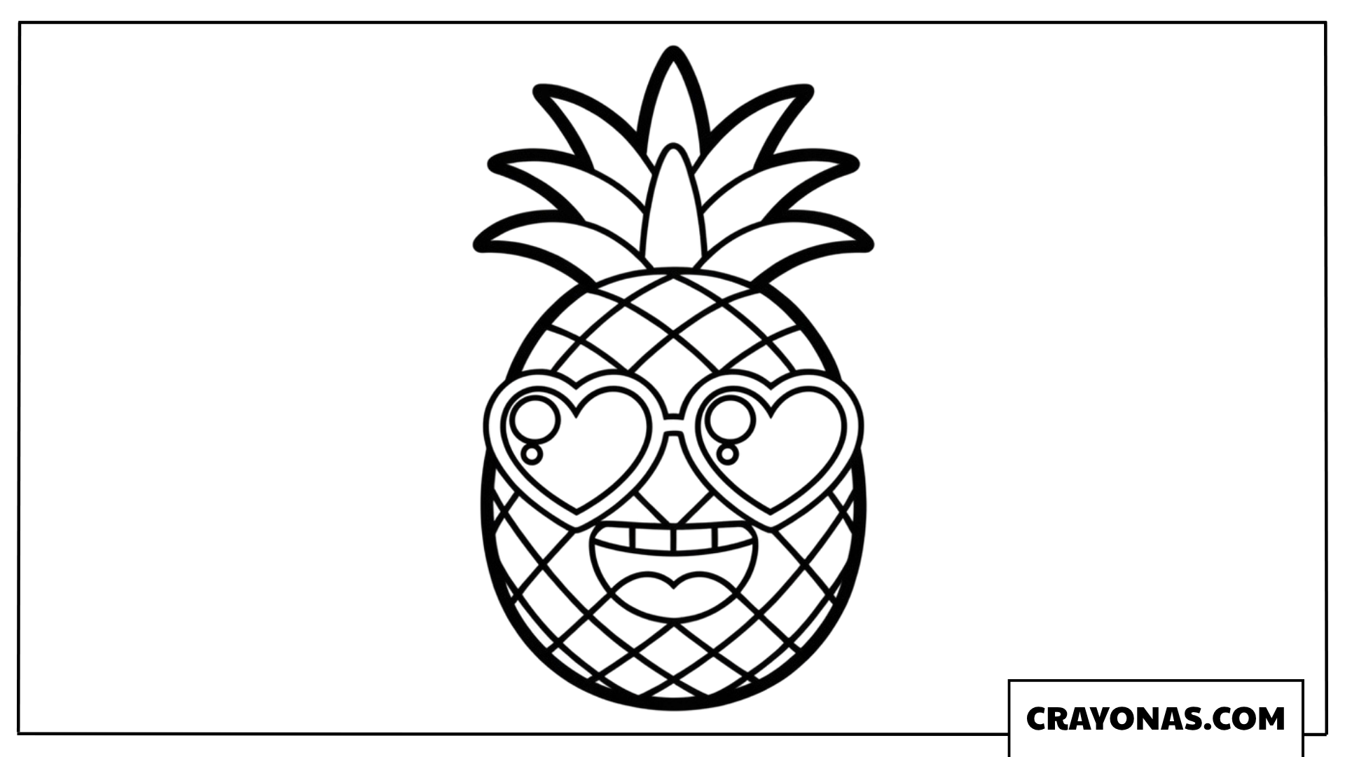 Cool Pineapple with Sunglasses Coloring Page