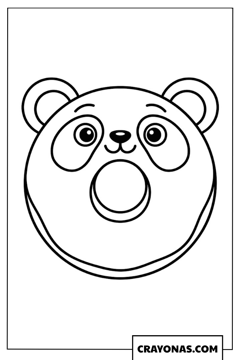 Panda Donut Coloring Page