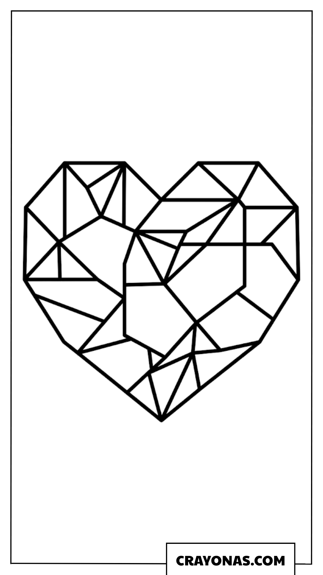 Abstract Geometric Heart Coloring Page