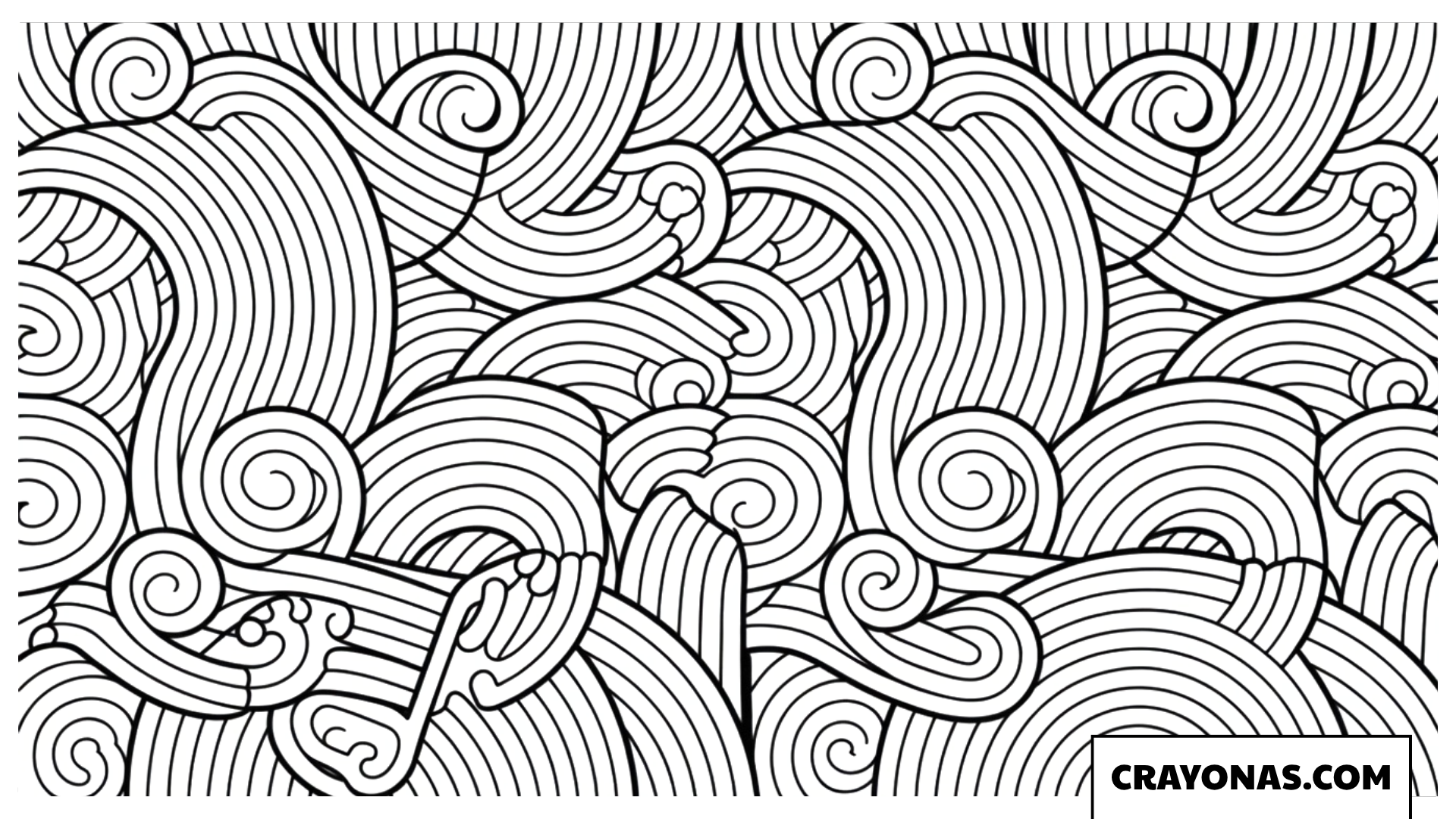 Abstract Rainbow Waves Coloring Page