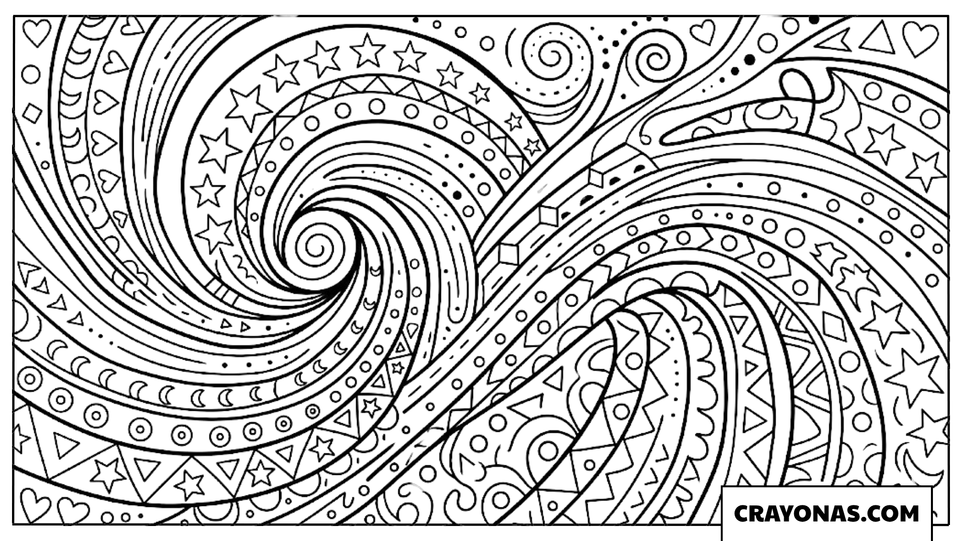 Abstract Swirl Rainbow Coloring Page