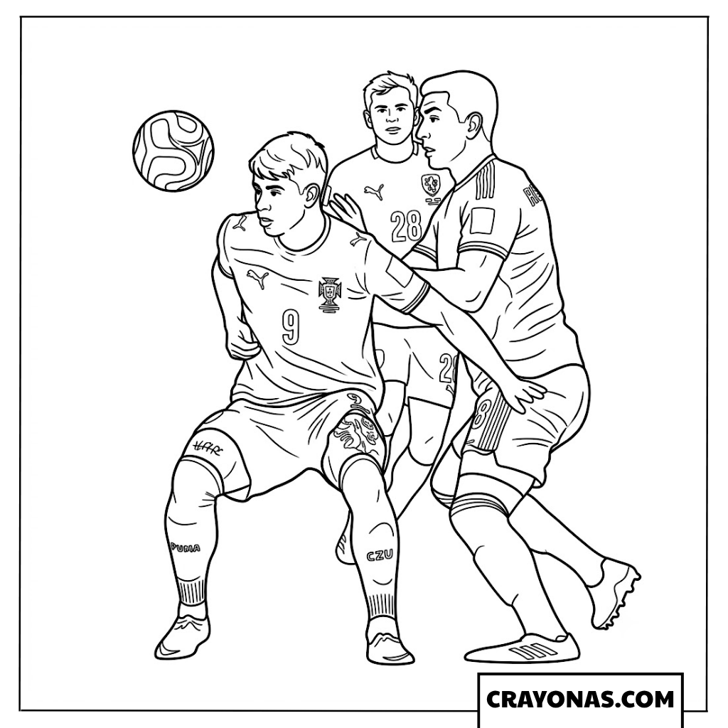 Adam Hlozek Shielding Ball vs Cesar Montes Coloring Page