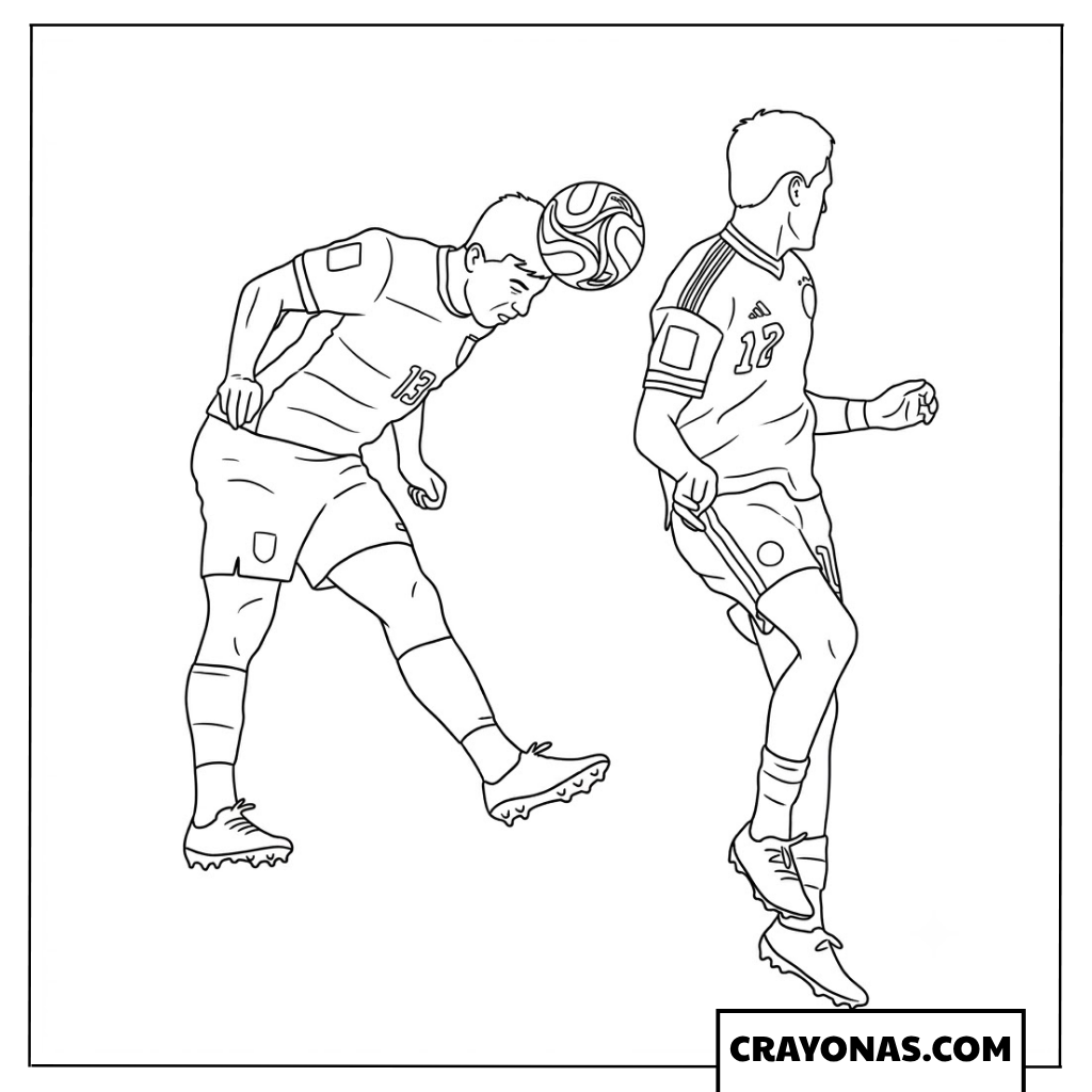 Alan Franco vs Florian Wirtz Aerial Duel Coloring Page