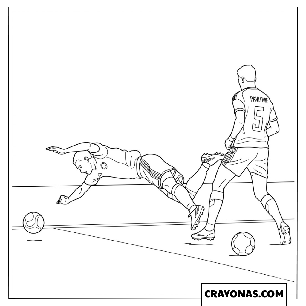 Aleksandar Pavlovic Strong Tackle Coloring Page