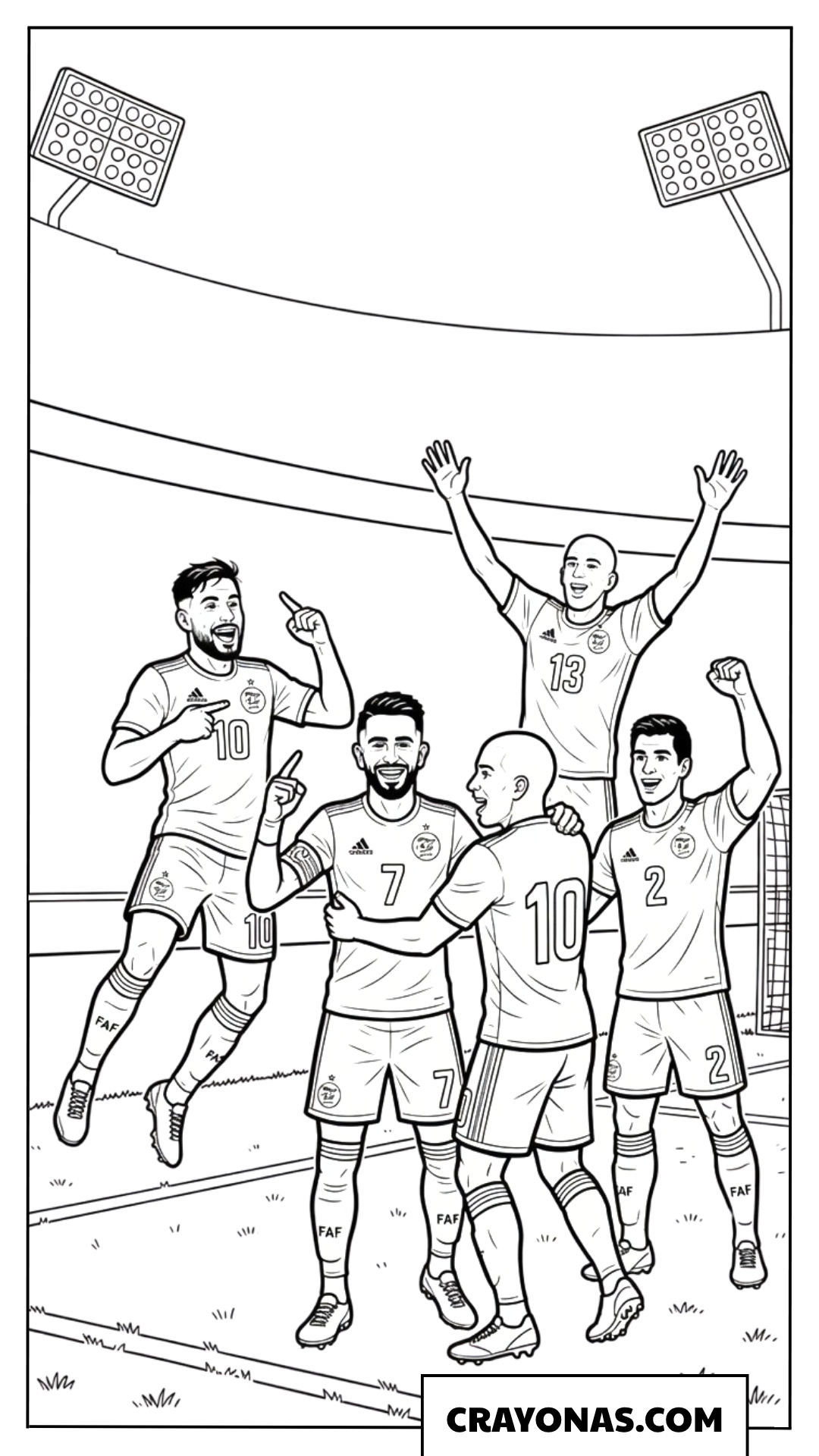 Algeria Goal Celebration Coloring Page