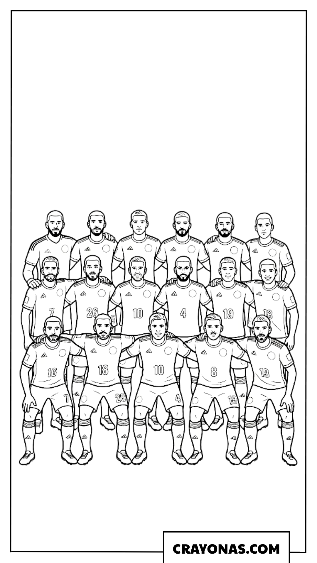 Algeria National Team Lineup Coloring Page