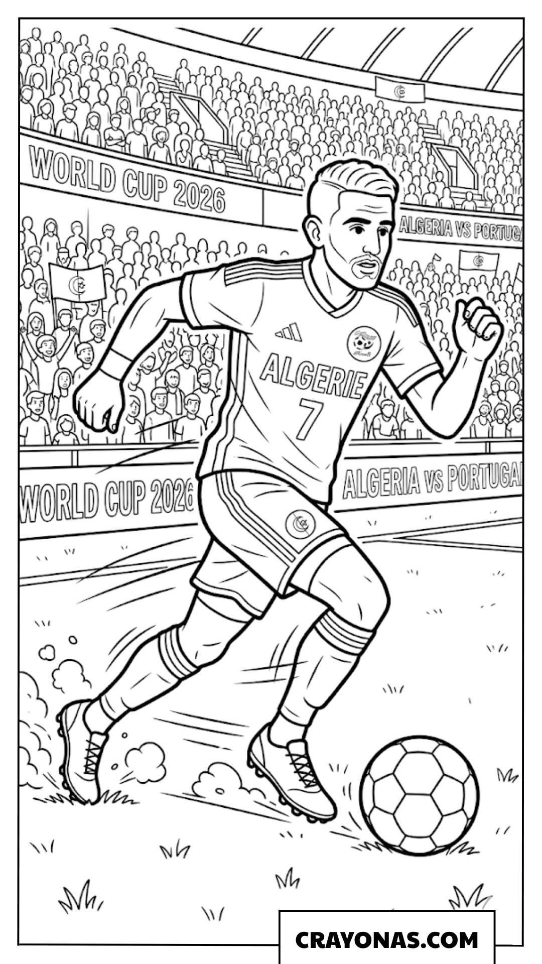 Algeria Player Dribbling Coloring Page