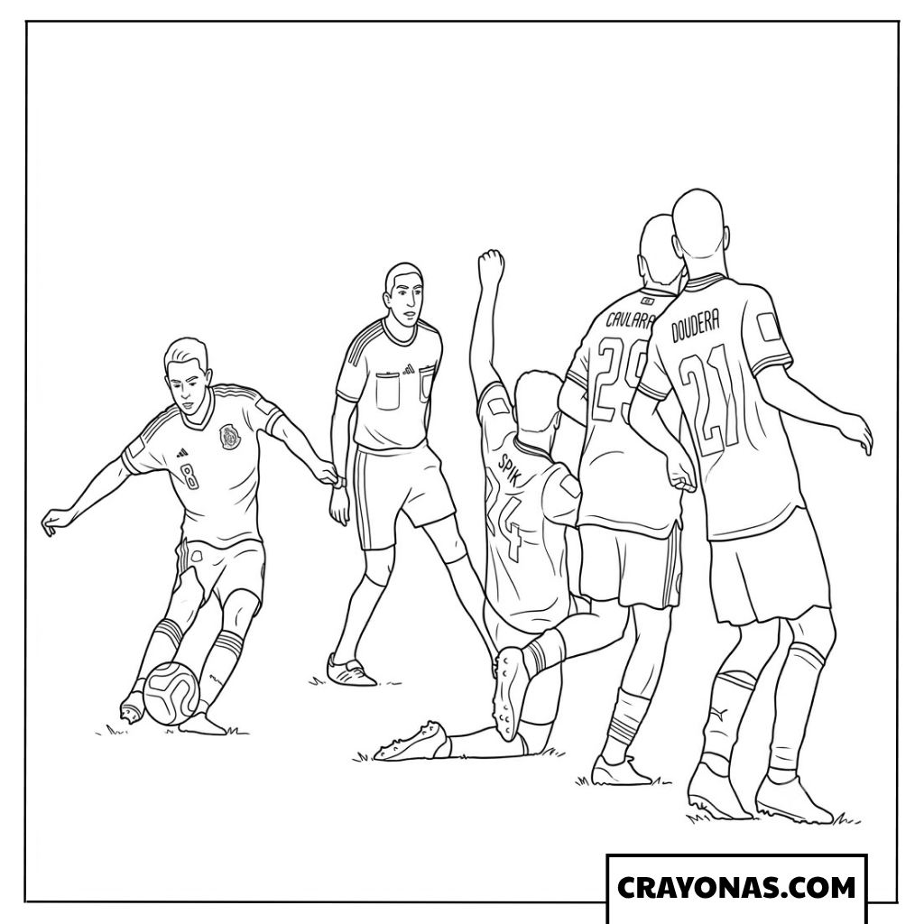 Alvaro Fidalgo Long Range Goal Mexico vs Czech Republic Coloring Page