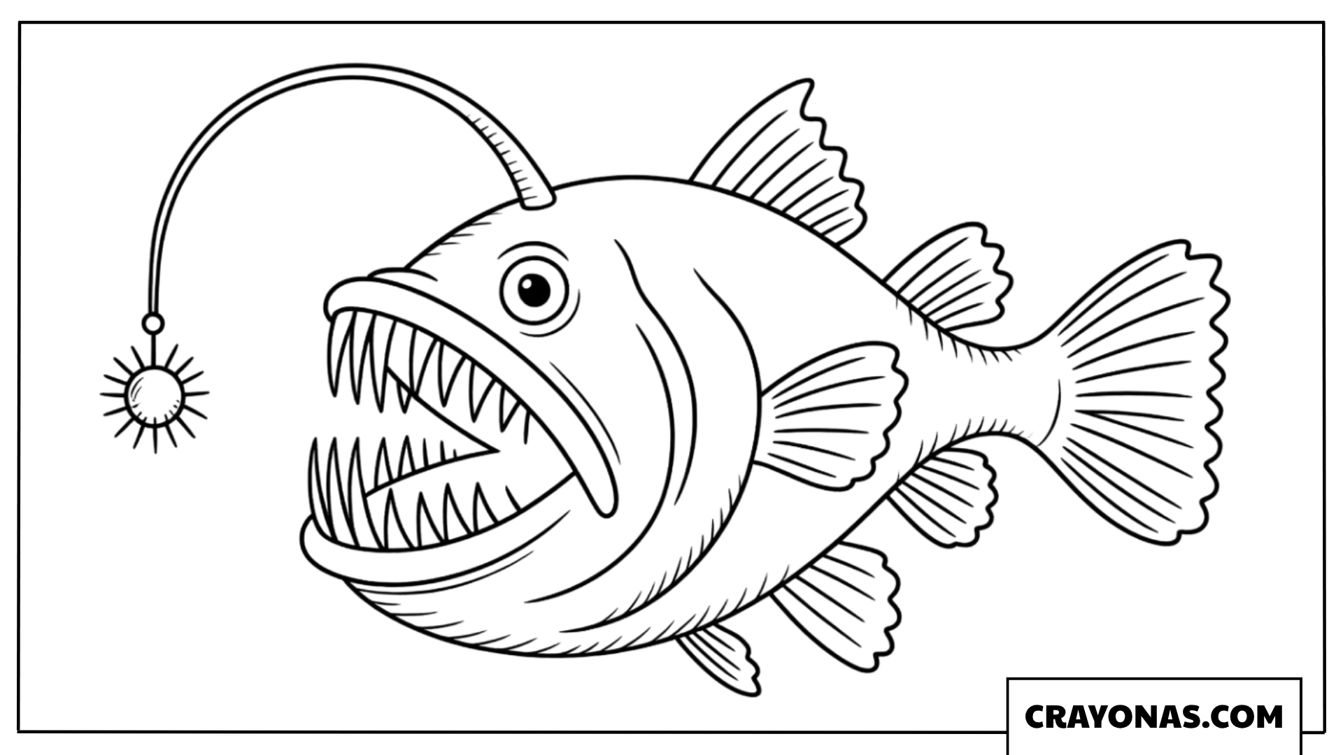 Anglerfish with Lure Coloring Page