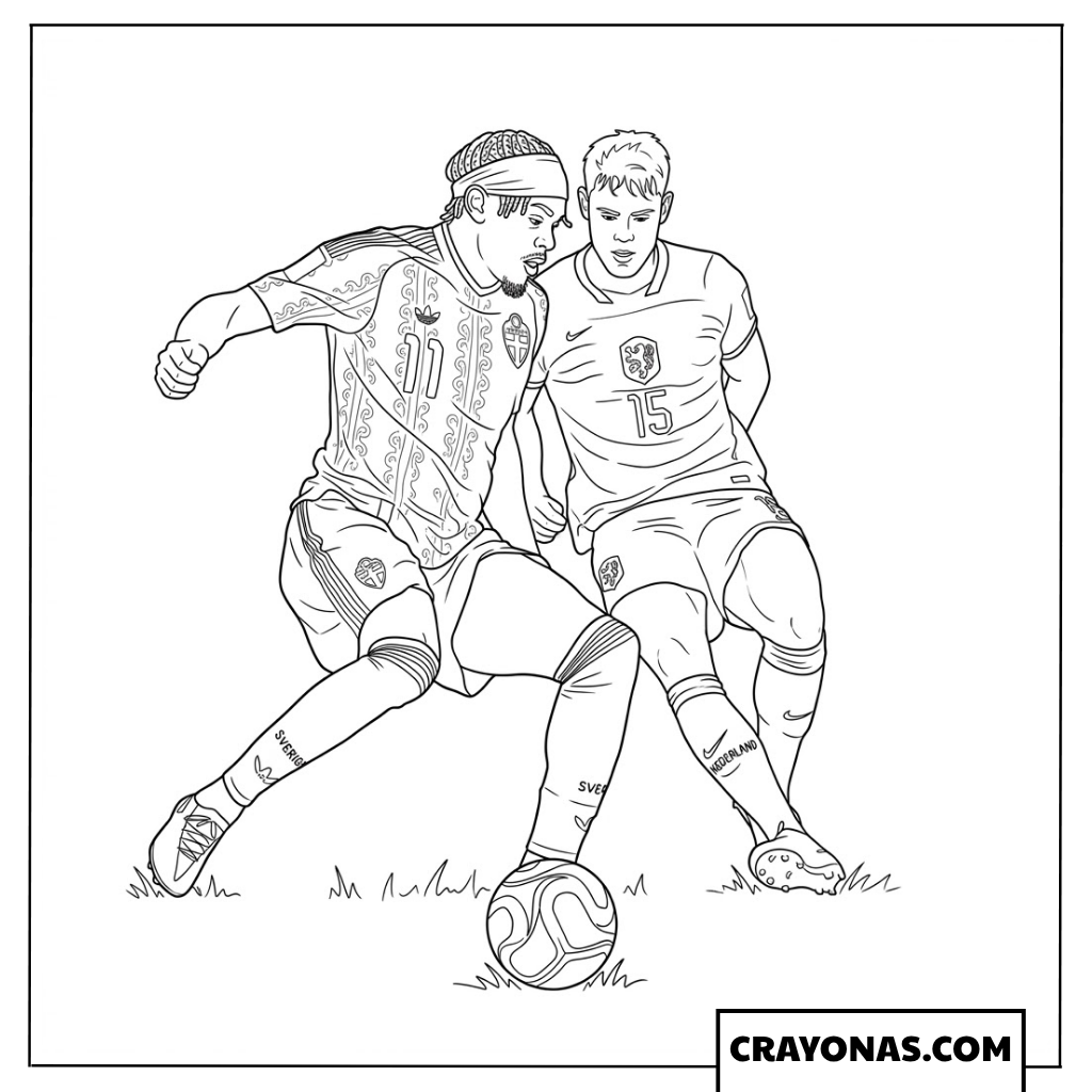 Anthony Elanga Shielding Ball Coloring Page