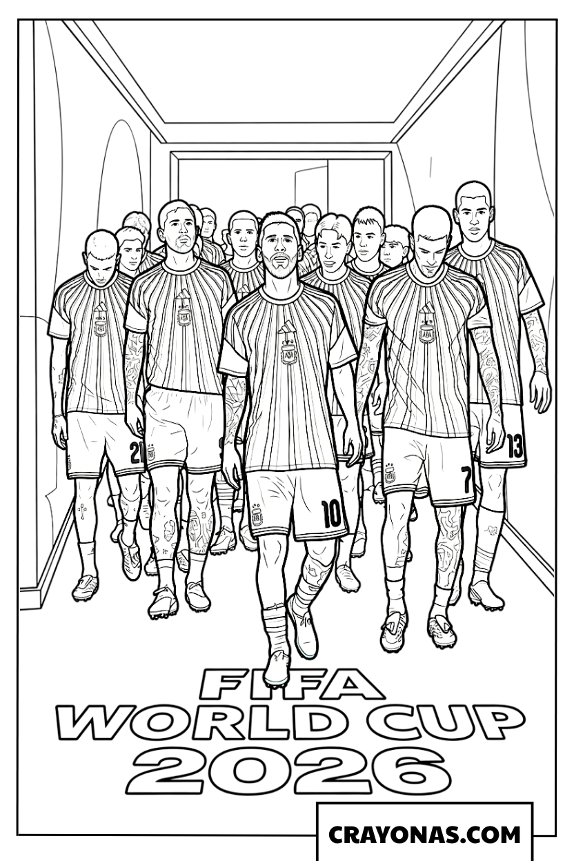 Argentina Team Tunnel Entrance Coloring Page
