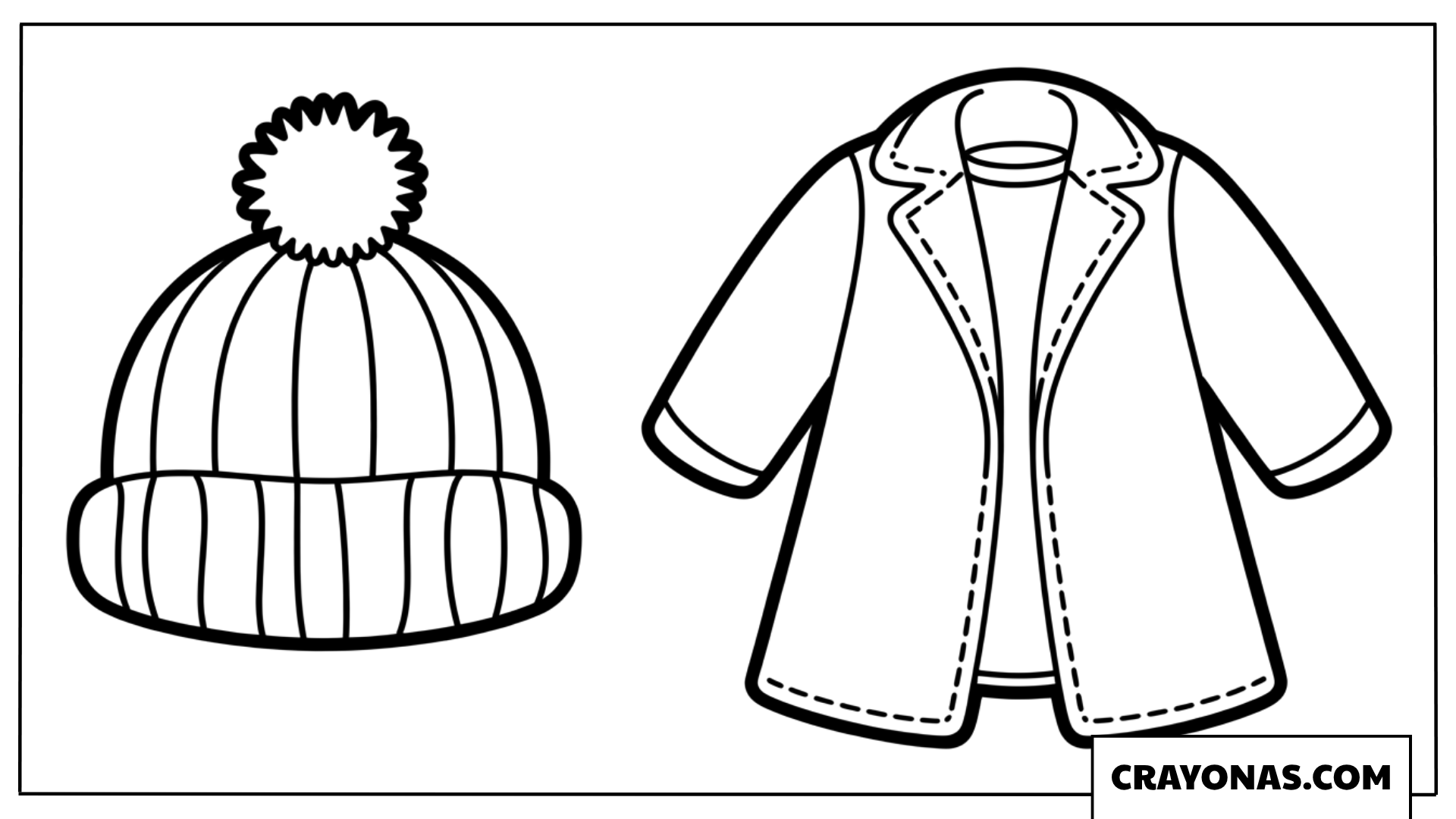 Beanie and Coat Fall Coloring Page