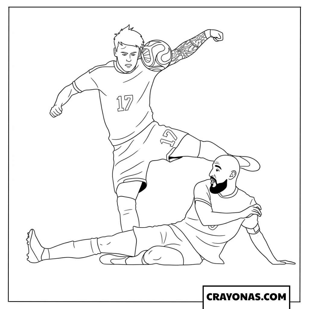 Ben Doak Aerial Duel vs Sofyan Amrabat Coloring Page