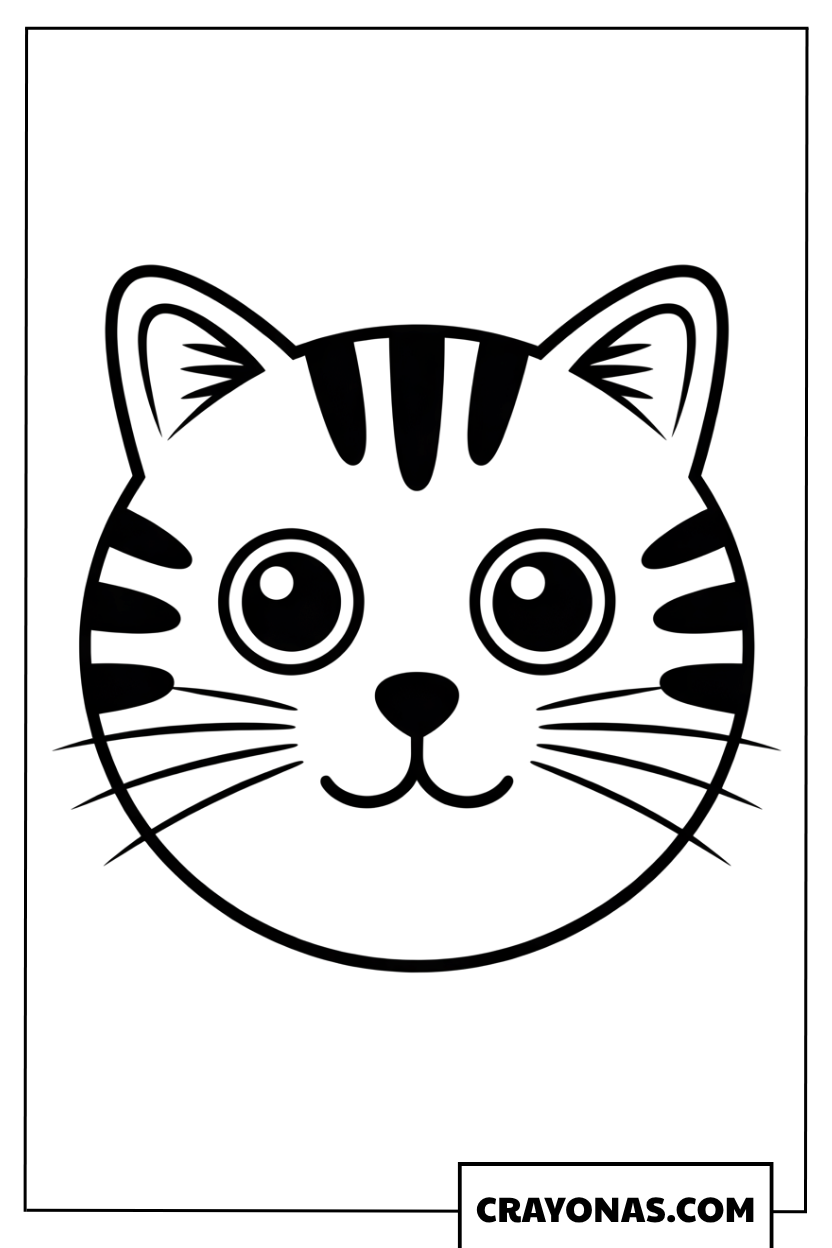 Big Cat Face Coloring Page