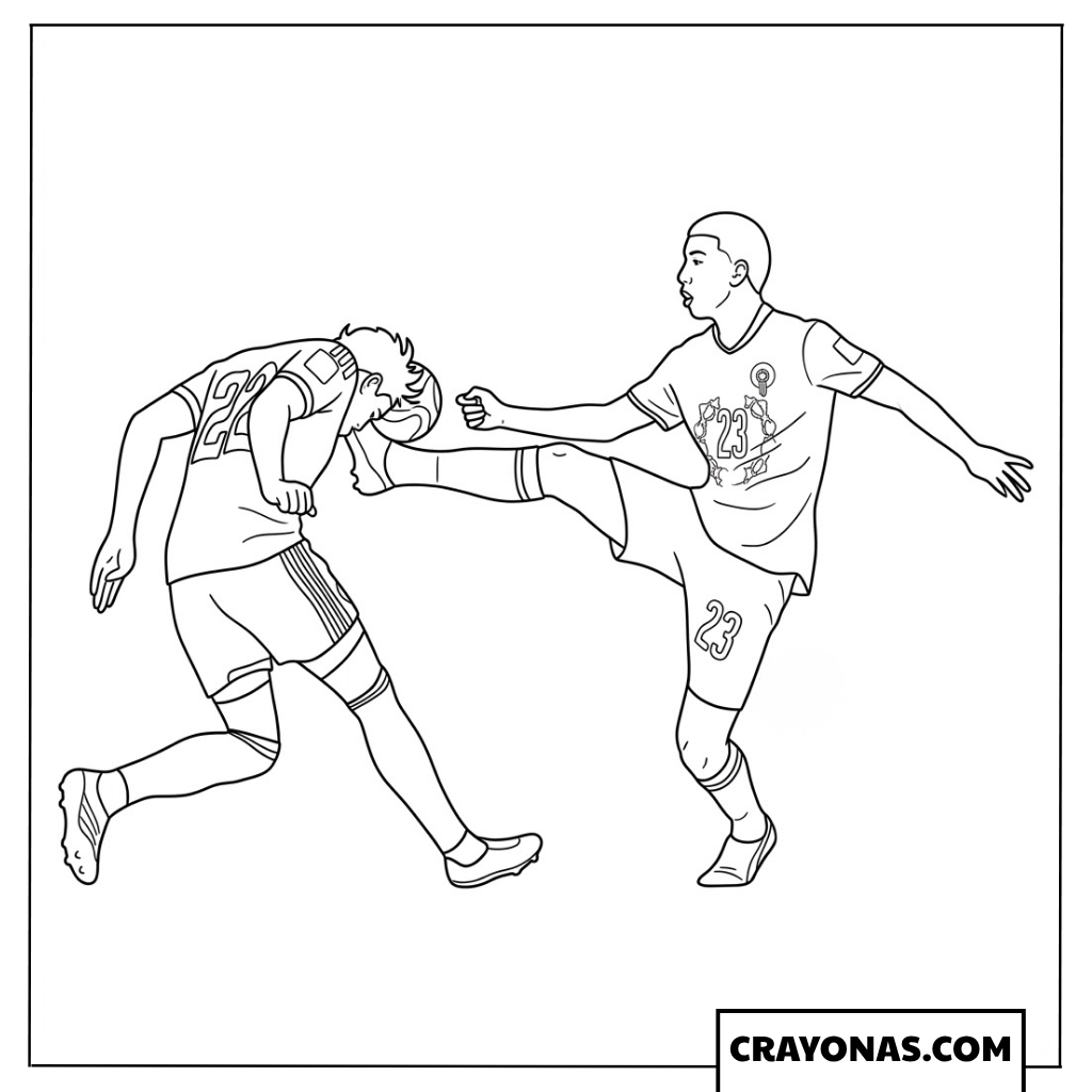 Bilal El Khannouss vs Nathan Patterson Duel Coloring Page