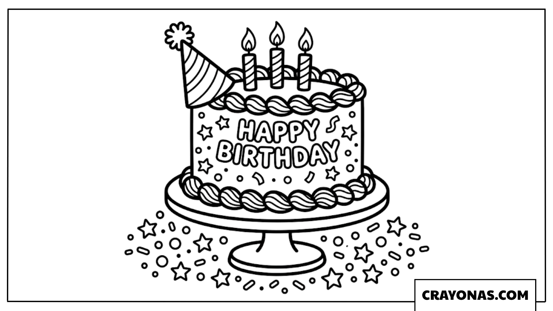 Birthday Cake Coloring Page
