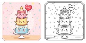 Birthday Cake Coloring Pages ft - 2