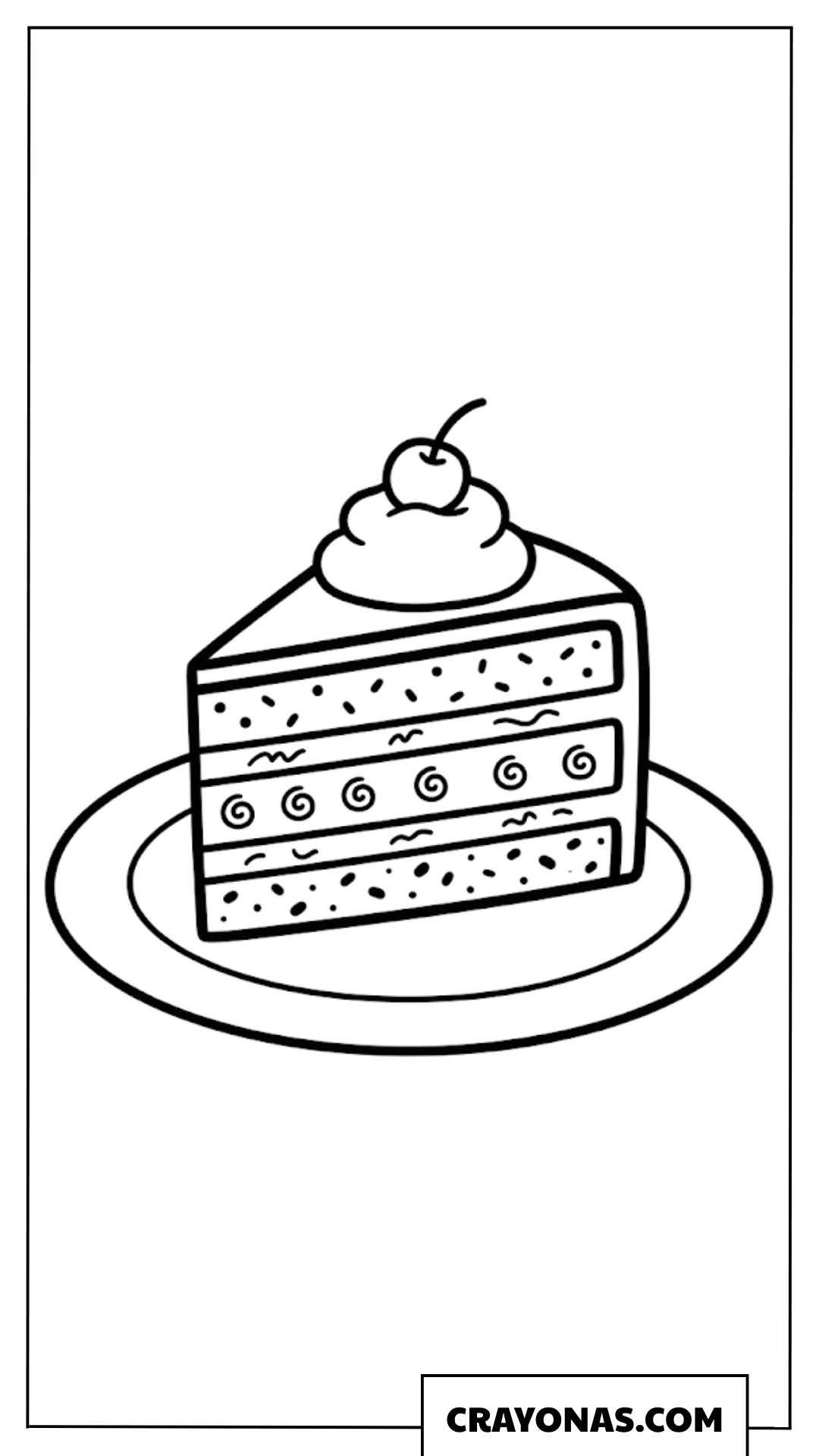 Birthday Cake Slice Coloring Page