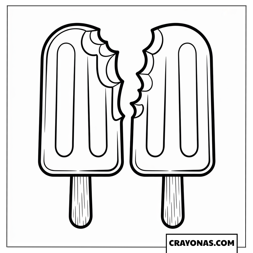 Bitten Popsicles Coloring Page