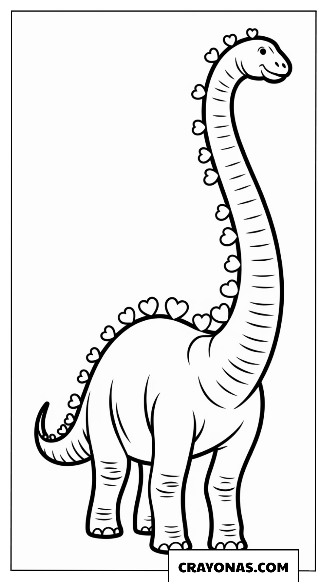Brachiosaurus Valentine Coloring Page