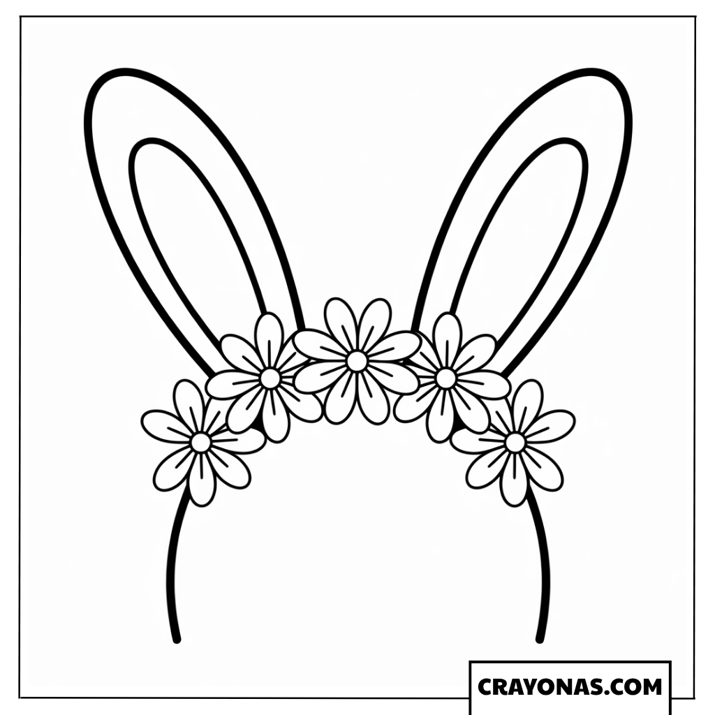 Bunny Ears Headband Coloring Page