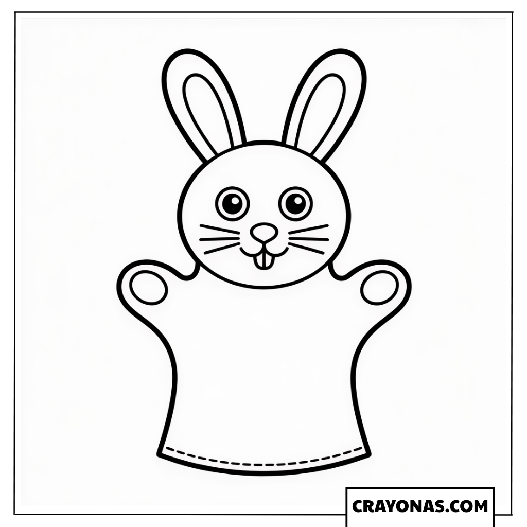 Bunny Hand Puppet Coloring Page