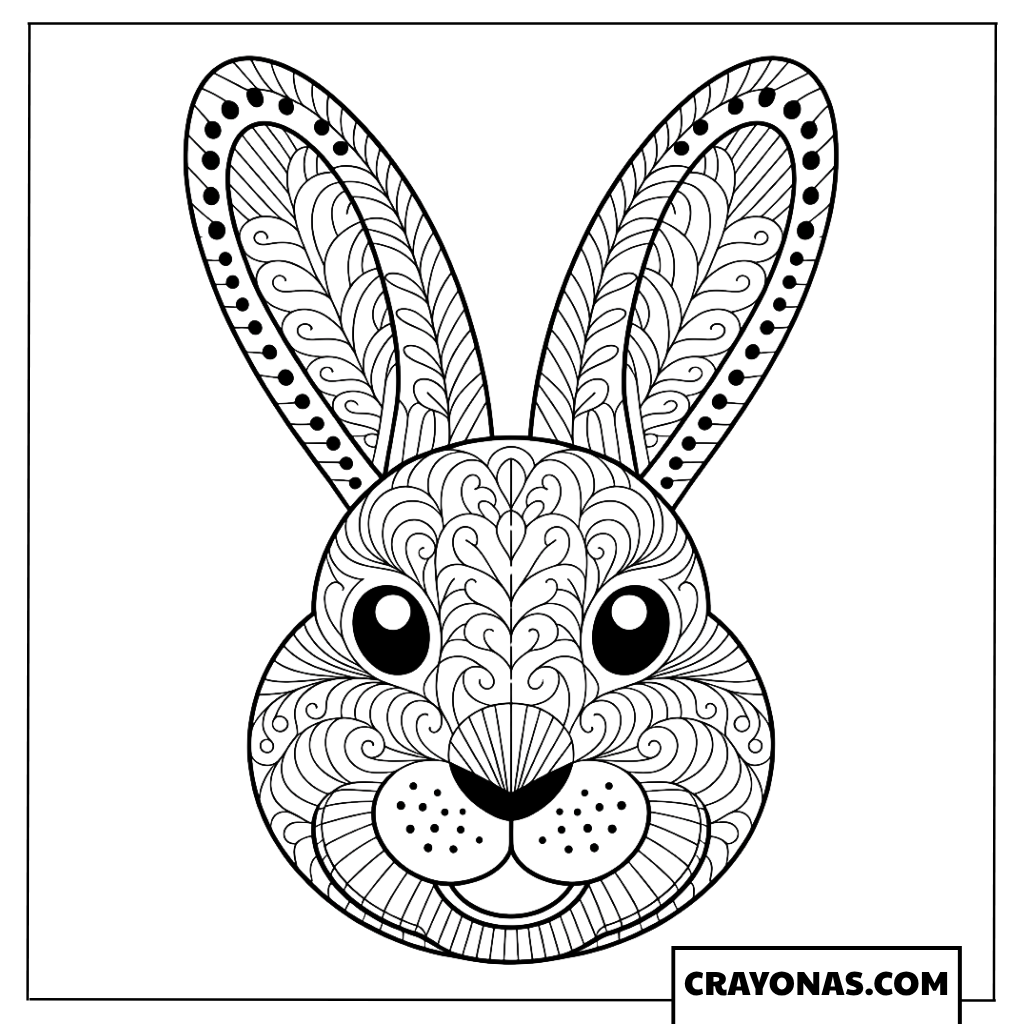 Bunny Mandala Face Coloring Page